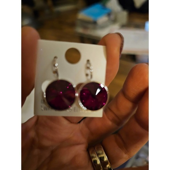 New! Swarovski Element Earrings Small Ruby Red. Party. Weddings. 13mm‎ - Picture 5 of 5
